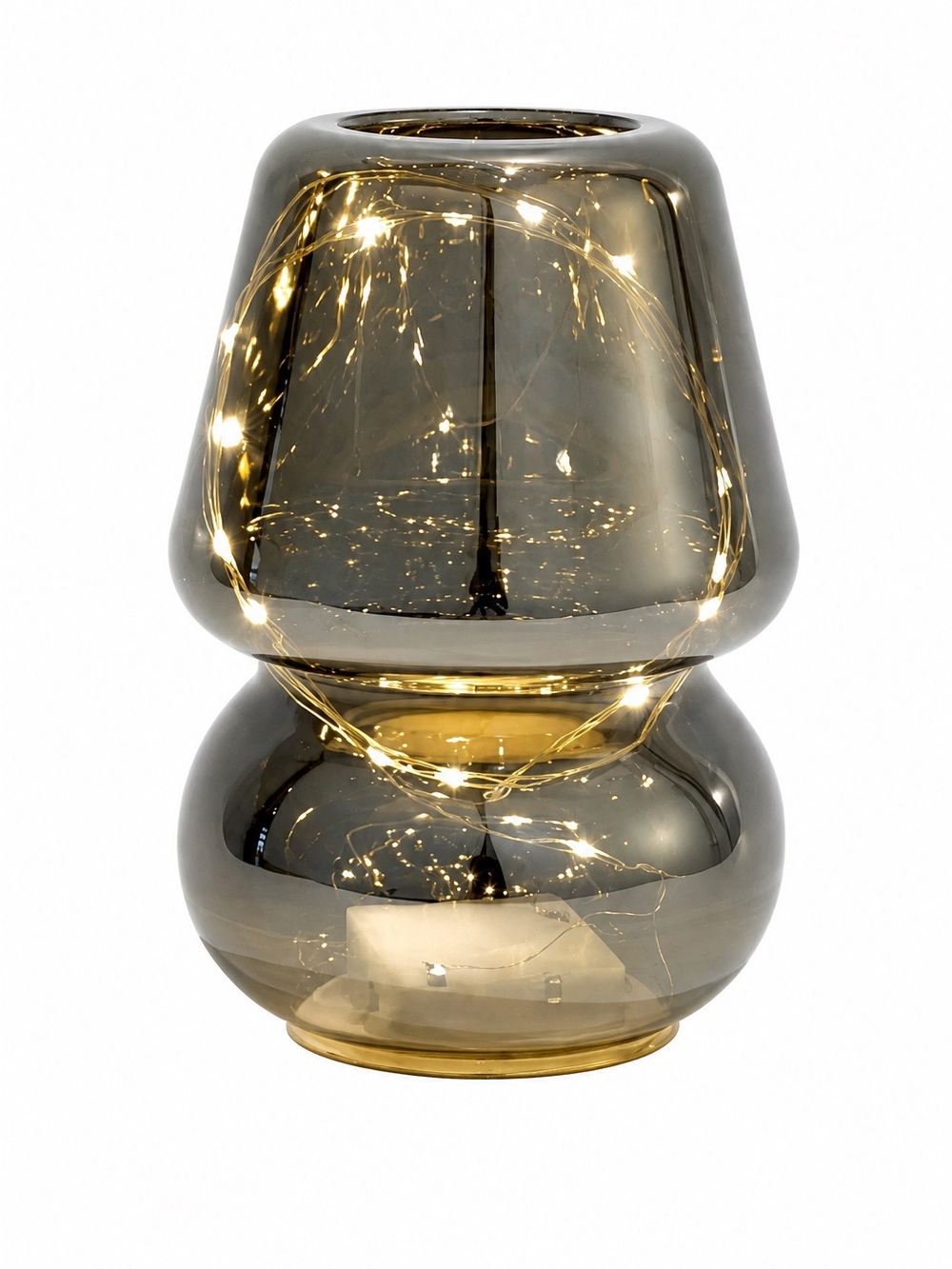 Urban Shop Chrome Glass Mushroom Lamp – 5” W x 7.5” H NIB Modern Aesthetic Decor